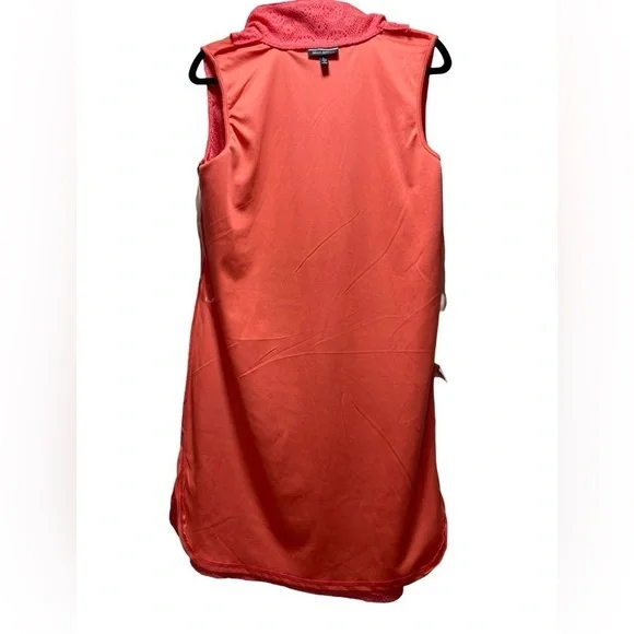 Allison Brittney Lace Pink/Peach Knee Length Geometric Design Dress Size Large - Picture 9 of 12